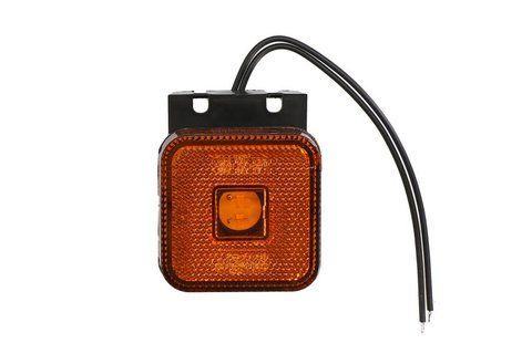 Boczna lampa obrysowa LED 12V/24V kwadratowa, pomarańczowa, 302Z