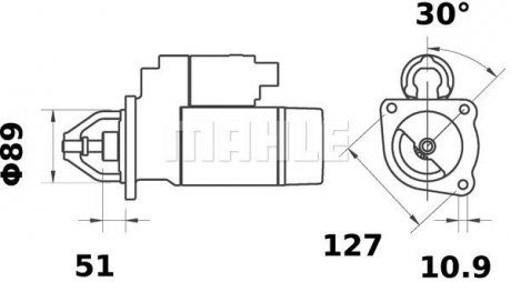 Rozrusznik (12V, 3kW) CLAAS DOMINATOR, JAGUAR, MERCATOR; MERCEDES 1000, 60, 70, 700, 800, 900, ACCELO, LP, NG, O 309, UNIMOG, T2/L OM314-OM382.950 09.63- (LETRIKA | ms 193)