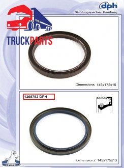 Сальник MAN, Mercedes задняя ось без ABS старый номер DPH82427 сальник ступицы 145x175x13 (0119974346*) (Dph | 1265792) 4212718-33 фото