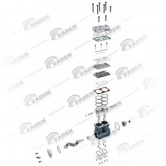 Kompresor, pojemność 500cm³, ilość cylindrów: 2, wbudowany, chłodzenie: cieczą (nowy) Renault KERAX, MAGNUM, PREMIUM dCi11-270-MIDR06.35.40P/41 (LP4851, 5010339859) (Vaden | 1700010005)