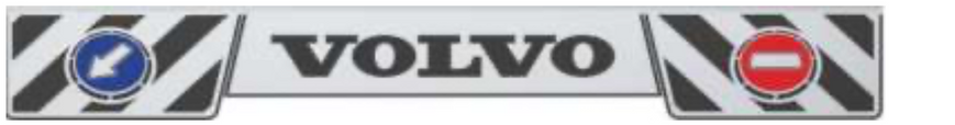 Бризговик МЕТЛА на задний бампер с рисунком 350x2400 "VOLVO" белый+стрелки тиснение с 3-х частей KP35240VO-92B фото