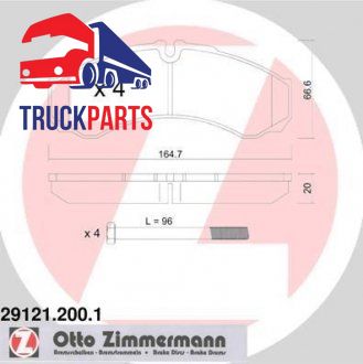 Комплект тормозных колодок, дисковый тормоз (ZIMMERMANN | 29121.200.1) 1965510-173 фото