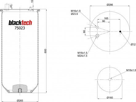 Пневморессора без стакана (BLACKTECH | rml75023) 2432802-1 фото