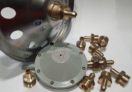 Переходник штуцер на стандартную газовую горелку под шланг 9 мм, резьба 21.8 левая, наружная H9-21.8N фото