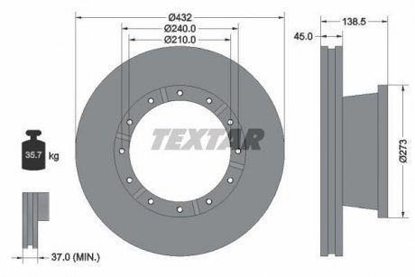 Гальмівний диск (TEXTAR | 93142900) 4849616-173 фото