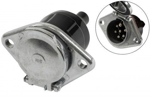 Розетка електрична тип "N" 24V 7 PIN з болтом металева EN3817 528695 фото