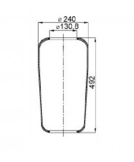 Пневмоподушка (балон) VOLVO 713N, 08401470, 9066 492x240x130.8 (713N) (Contech | 71300) 2831141-33 фото