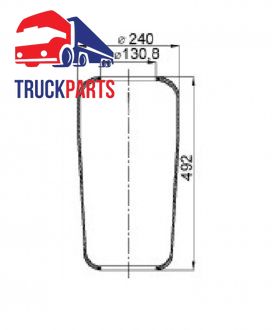 Poduszka powietrzna (cylinder) VOLVO 713N, 08401470, 9066 492x240x130,8 (713N) (Contech | 71300)