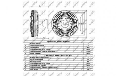 Вискомуфта вентилятора охлаждения MERCEDES ACTROS OM541.920-OM542.944 04.96- (NRF | 49010) 2183036-1 фото