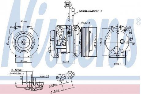 Компресор кондиціонера MERCEDES ACTROS MP4 / MP5, ANTOS, AROCS, ATEGO 3 OM470.903-OM936.910 07.11- (NISSENS | 890093) 3682063-173 фото