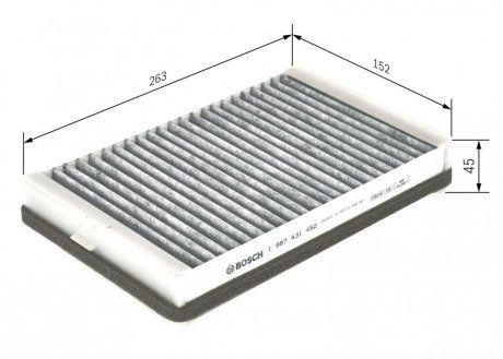 Filtr kabinowy z elementami z węgla aktywnego DAF 75 CF, CF, CF 65, CF 75, CF 85 01.01- (BOSCH | 1987431452)