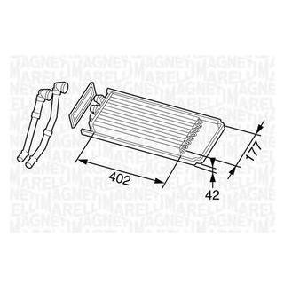 Радіатор пічки (402x177x42) IVECO STRALIS 10.3D-8.0D 02.02- (MAGNETI MARELLI | 350218325000) 4497595-173 фото