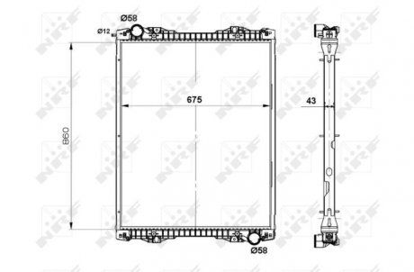 Радиатор двигателя (с рамой) SCANIA K, K BUS, N BUS, P, G, R, T DC09.108-OC9.G05 01.03- (NRF | 519743) 2220326-1 фото