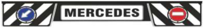 Бризговик МЕТЛА на задний бампер с рисунком 350x2400 "IVECO" черный+стрелки тиснение с 3-х частей KP35240RS-92IV1 фото