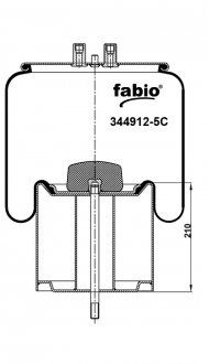 Sprężyna pneumatyczna z metalową paletą, (FABIO | 344912-5C)