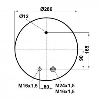 Sprężyna pneumatyczna z metalową paletą, (FABIO | 344912-5C)