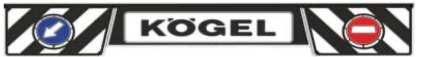 Бризговик МЕТЛА на задний бампер с рисунком 350x2400 "KOGEL" черный+стрелки тиснение с 3-х частей KP35240RS-92KO1 фото