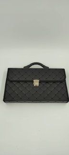 Портфель для документов кожа-винил прошитый чёрный 229919 фото