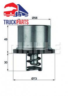Termostat układu chłodzenia TOYOTA URBAN CRUISER; IVECO EUROTECH MH, EUROTRAKKER, STRALIS, TRAKKER; Renault KERAX, MIDLUM, PREMIUM; VOLVO FH12, FH16, FL, FL10, FL12, FL6, FM12, FM7, NH12 1NZ-FE-TD63E (MAHLE / KNECHT | thd 1 86)