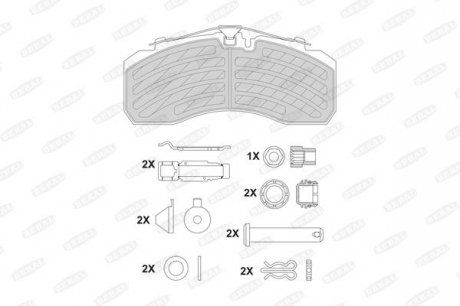 Комплект тормозных колодок задней/передней KB DAF 75 CF, 85 CF, 95 XF, CF, CF 65, CF 75, CF 85, LF 55, XF 105, XF 106, XF 95, MAN TGS, TGX, SCANIA 4, 4 BUS, K, P, G, R, T CE136C-XF355M 05.95- (BERAL | bcv29252tk) 2245523-1 фото