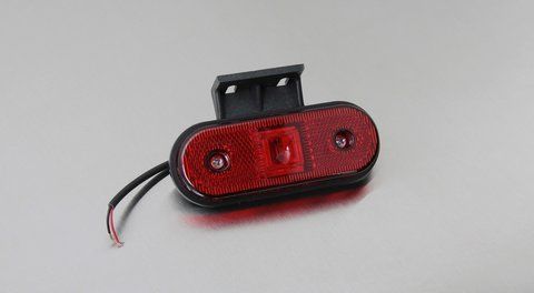 Фонарь габаритный LED овал, красный + кронштейн ISS40333B фото