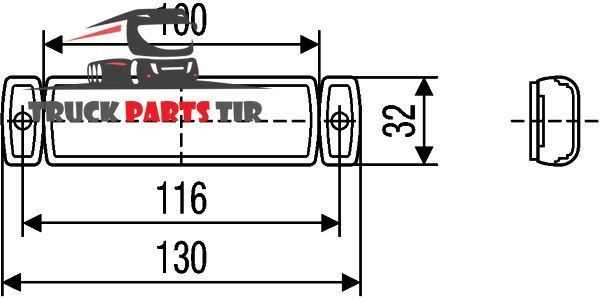 Габаритный светодиодный боковой фонарь 12/24V 130&times;32&times;32 мм со световозвращателем оранжевый 1731959 899281 фото