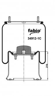Zawieszenie sprężyna pneumatyczna szklana metalowa 912 N P01 (FABIO | 34912-1C)