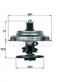 Termostat układu chłodzenia (83°C, z uszczelką) DAF 85 CF; MAN CLA, E2000, EL, EM, F2000, F9, F90, F90 UNTERFLUR, FOCL, G90, HELICON, HOCL, L2000, LIONгS CITY, LIONгS COACH D0824FL01-XF280M (MAHLE / KNECHT | tx 23 83d)