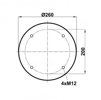 Zawieszenie sprężyna pneumatyczna szklana metalowa 912 N P01 (FABIO | 34912-1C)