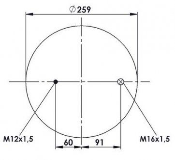 Amortyzator z zespołem misy metalowej MAN TGL I 04.05-03.22 (81.43600.6049, 4862N1P02, W01-M58-8352, 1T17TWCR-5.25, V1DF16B-1) (FABIO | 344862-C)