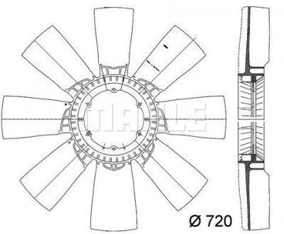 Крильчатка вентилятора (MAHLE / KNECHT | cfw37000p) 2554253-173 фото
