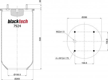 Пневморесора без склянки (BLACKTECH | rml 7924) 2432760-24 фото