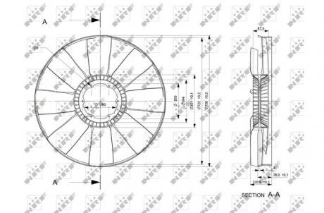 Wirnik wentylatora (średnica 750 mm, ilość łopatek 8) MERCEDES ACTROS, ACTROS MP2 / MP3, NG, SK OM401.979-OM542.969 07.87- (NRF | 49802)