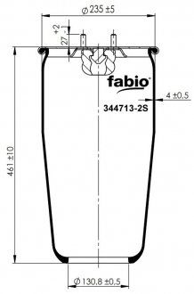 Подушка підвіски без склянки задня VOLVO FH12, FH16, FH16 II, FL10, FL12, FL7, FM10, FM12, FM7, NH12 09.85- (4713NP04) (FABIO | 344713-2S) 2772486-24 фото