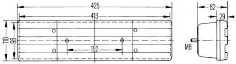 Фонарь задний 4-секционный Mercedes ACTROS/ATEGO/T1 (601)/T1 (602)/T1/TN/T2/LN1/VARIO >1977 правый (HELLA BEHR | 2VP 004 887-021) 3702430-173 фото