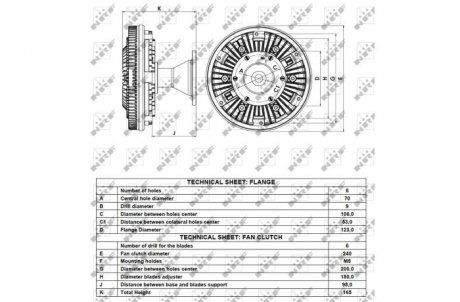 Вискомуфта вентилятора охлаждения SCANIA 4, P, G, R, T DC09.108-DT16.08 05.96- (NRF | 49076) 2662139-113 фото