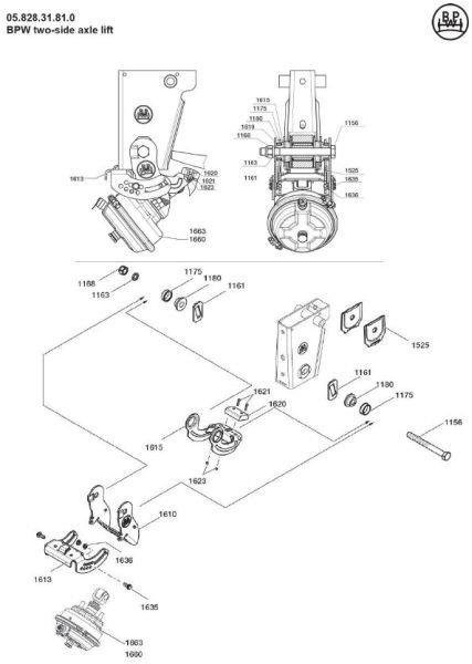 Плита Кронштейна рессоры Bpw O24.2*120*125Mm 910744 фото