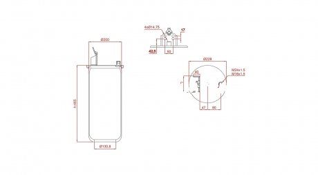 Poduszka powietrzna ROR / Meritor, VOLVO (1075891, 1076416, 20374510, 20456152, 20531985, 20582215, 21961456, 3171693, 6608 N P01, 6608NP01, MLF7151, SP 55641 6, SP556416) (TruckExpert | ed16416)