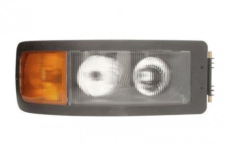 Reflektor prawy (H1/H4/W5W, manualny, kolor wkładu: czarny, kolor kierunkowskazów: pomarańczowy) MAN F2000, M 2000 L, M 2000 M 01.94- (TRUCKLIGHT | hl-ma003r/h4)