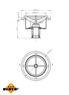 Termostat układu chłodzenia (86°C) Renault MIDLUM, PREMIUM 2; VOLVO 8700, B7, FE, FE II, FL II, FL III D5K210-DXi7 01.98- (NRF | 725017)