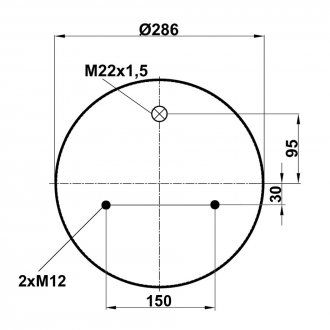 Sprężyna pneumatyczna z metalową paletą, (FABIO | 348107-C)