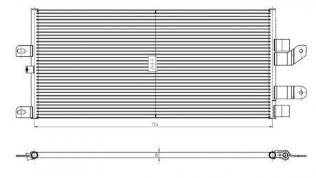 Радіатор кондиціонера 754x344x18 SCANIA L,P,G,R,S, P,G,R,T 01.03- (NRF | 350389) 4691468-173 фото
