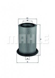 Filtr powietrza (element filtrujący) MERCEDES NG, O 302, O 305, O 307; Renault G, KIEROWNIK; FENDT 600 D226-6-TD226B-6 11.64-10.96 (MAHLE / KNECHT | lx229)