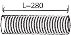 Falowanie tłumika d 128,0 l=242 mm (stal nierdzewna) (około) (Dinex | 82137)