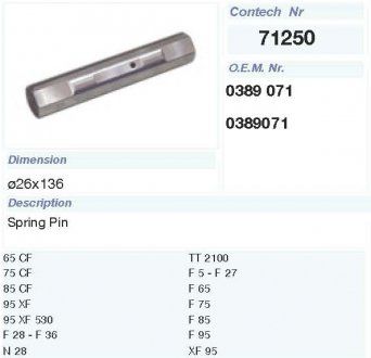 Палець ресори DAF F65, F75, F85, F95 26x135 передней (0389071) (Contech | 71250CNT) 2831992-33 фото