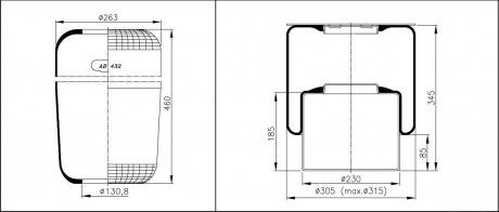 Пневмоподушка 716N MAN, Volvo (Airtech | 3716) 4696189-99 фото