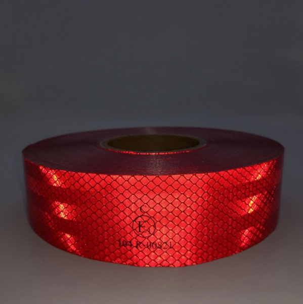 Лента светоотражающая для маркировки кузова красная контурная (Е) бухта 50м, самоклейка, червона 13407CNT фото