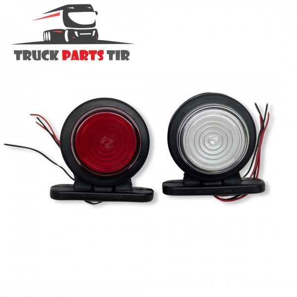 Lampa obrysowa rożek LED 12&ndash;24V czerwono-biała neon 7 cm 55 mm wskaźnik znosu przyczepy Schmitz Krone K&ouml;gel Schwarzmuller Wielton Fliegl K&auml;ssbohrer Tirsan Fruhauf Benalu VanHool
