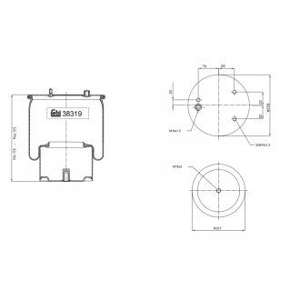 Задняя пневматическая подвеска ниже правый DAF 85 CF, CF 75, CF 85, XF 105, XF 106, XF 95 02.98- (FEBI BILSTEIN | 38319) 4385652-173 фото