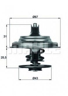 Termostat z uszczelką (MAHLE / KNECHT | tx 23 75d)